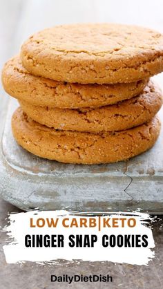 low carb / keto ginger snap cookies stacked on top of each other