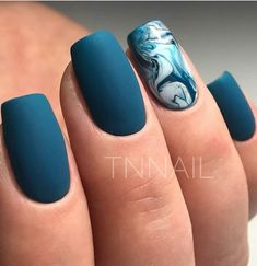 Blue nails are the fresh trend, and we are going to introduce it to you today. The thing is that very often it is said that all the feminine shades have mostly pinkish and red hues. When it comes to bolder shades, some may consider them to be too harsh or too provocative. Blue Nails Acrylic Design, Matte Blue Nails, Blue Nails Acrylic, Blue Matte Nails, Acrylic Design, Matte Nails Design, Short Nail, Blue Nail, Trendy Nail