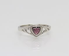 Vintage Sterling Silver Pink Topaz Heart Filigree Ring ...Marked 925...Total of weights 1.7grams...Size 6...Measure of Face 6.6MM...It's in very good condition. Promise Rings Silver Heart, Coquette Rings, Silver Heart Rings, Silver Heart Ring, Topaz Engagement Ring, Jewelry Accessories Ideas, Rose Vintage, Pink Topaz, Funky Jewelry