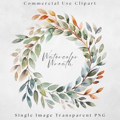 a watercolor wreath with the words,'single image transparente png '