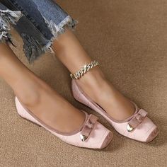 Category:Slip-Ons,Flats; Upper Materials:PU; Embellishment:Bowknot; Season:Fall,Summer,Spring; Heel Type:Flat Heel; Gender:Women's; Toe Shape:Square Toe; Style:Fashion,Comfort,Casual,Elegant; Heel Height(inch):1-2; Outsole Materials:Rubber; Occasion:Daily; Closure Type:Loafer; Listing Date:11/21/2023; Production mode:Self-produce; 2024 Trends:Plus Size,Comfort Shoes; Size chart date source:Provided by Supplier. Women's Slip Ons, Cute Flats, Winter Ankle Boots, Patent Shoes, Soft Shoes, Patent Leather Shoes, Comfort Shoes, Women's Flats, Fashion Mode