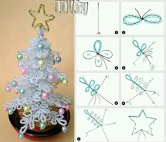 how to make a christmas tree out of plastic beads and wire with this step - by - step instructions