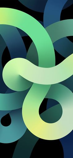 an abstract background consisting of overlapping lines and shapes in shades of green, blue, and yellow