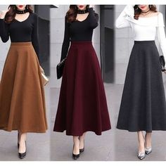 Fashion Outfits Long Skirts, A Line Skirt Long, Satin A Line Skirt, Types Of Long Skirts, Long A Line Skirt Outfits, How To Make A Long Skirt, A Line Dress Casual Classy, A-line Dress, Long Skirt Styling Ideas