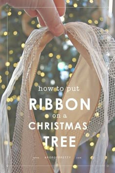 Ribbon On A Christmas Tree, Christmas Tree Decorations Ribbon, Tree Village, Pretty Christmas Trees, Ribbon Tree, Garland Ideas, Farmhouse Christmas Tree, Christmas Tree Bows, Christmas Tree Inspiration