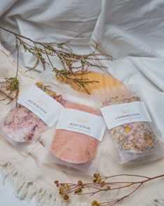 Indulge in a relaxing oasis of bath and body self-care. Hydrate, calm and exfoliate your skin with this must-have set in any bathroom. This set includes one of each: Red Rose Soak, Lavender Soak, and Exfoliating Body Scrub.