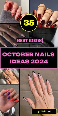 October Birthday Nail Designs, Halloween Or Fall Nails, Nail Ideas For Fall 2024, October Nails Ideas 2024, October Nails 2024 Trends, October Nails 2024 Halloween, October Nails Designs, Fall Nails October, Early Fall Gel Nails