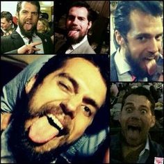 many different pictures of men with beards and one is making a funny face at the camera