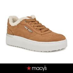 in stock Low-top Suede Platform Sneakers With Lug Sole, Brown Slip-on Platform Sneakers, Brown Lace-up Platform Sneakers In Synthetic, Brown Low-top Platform Sneakers In Synthetic, Low-top Suede Platform Sneakers With Textured Sole, Platform Sneakers, Nine West, Buy Online, Lace Up