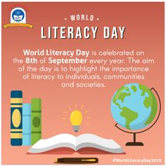 the world library day poster with an open book