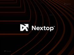 the nextop logo is shown in black and orange colors, as well as an image of