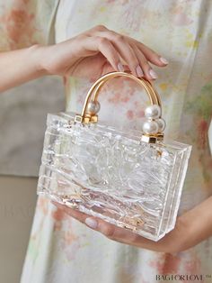 BagForLove - High-Quality Clear Acrylic Box Bag - The Perfect Blend of Glamour and Sophistication Fancy Clutch Purse, Prom Bag, Clear Handbags, Acrylic Bag, Luxury Bags Collection, Girly Bags, Clear Box, Transparent Bag, Fancy Bags