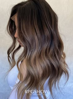 hair color:  Mushroom Brown and Blonde Balayage</BR>  hair length: 18"</BR> Hair Color Mushroom Brown, Brown And Blonde Balayage, Bottleneck Bangs, Brown And Blonde, Mushroom Brown, Black Hair Balayage, Brown Hair Looks, Brunette Hair With Highlights, Hair Color Light Brown