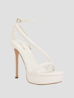 Shop iconic styles like the Casilda Strappy Stiletto Heels in the Heels department at GUESS. Explore jeans, logo pieces, dresses, bags and shirts. Free shipping & in-store returns. Stiletto Heels Outfits Classy, Classy Wedding Shoes, White Stiletto Heels, White Pumps Heels, White Platform Heels, Wedding Fits, White Stilettos, Pretty Heels