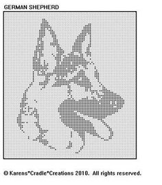 a cross stitch pattern with a dog's head on the front and back side