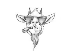 Goat Sketch, Goat Logo, Goat Art, Graffiti Characters, Tattoo Art Drawings, Cartoon Tattoos, Tattoo Design Drawings, Cool Art Drawings