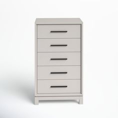 a white chest of drawers with five drawers on one side and four drawers on the other