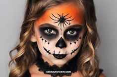 kid halloween ghost makeup - Buscar con Google Face Paint For Halloween For Kids, Kids Halloween Facepainting, Halloween Makeup Looks Kids, Halloween Face Painting Ideas For Kids, Halloween Face Paint Skeleton, Easy Kids Halloween Makeup, Kid Skeleton Makeup, Halloween Makeup Kids Easy, Easy Skeleton Face Paint