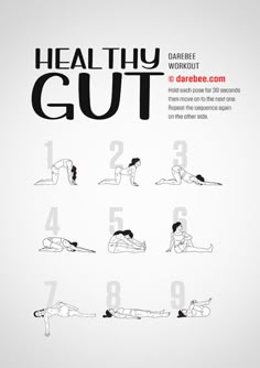 a poster with the instructions for how to do a healthy gutt workout on it