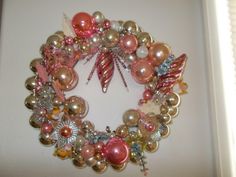 a wreath made out of pearls and other items