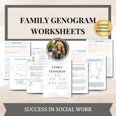 Family Genogram Worksheets, family systems, IFS, therapy worksheets, genogram, family tree therapy resources therapy office decor, therapist Check out our Whole Shop Bundle for the best value in therapy worksheets - https://www.etsy.com/listing/1743969833/whole-shop-therapy-worksheet-bundle?click_key=c2d4182c68399b4eb06a134b8c3f7b1de3dae47b%3A1743969833&click_sum=91f61818&ref=shop_home_feat_1&pro=1&sts=1 Don't forget to check out my Etsy shop for additional therapy resources, worksheets, and bun Genogram Example, Family Genogram, Ifs Therapy, Tree Therapy, Licensed Clinical Social Worker, Therapy Office Decor, Family Systems, Reflection Questions, Therapy Resources