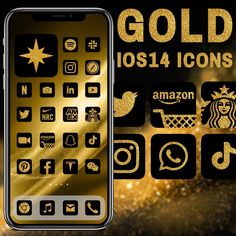 Aesthetic Iphone Home Screen, Golden Aesthetic, Gold App, Iphone Home Screen, Covers For Iphone, App Covers, Iphone Camera, Image Icon, Aesthetic Iphone