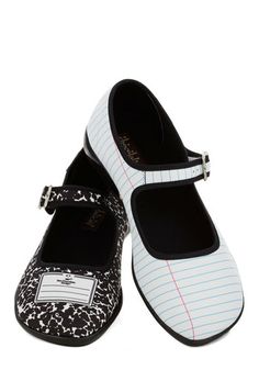 Shoes of Note Flat - Low, Novelty Print, Scholastic/Collegiate, Better, Black, White, 90s, Exclusives Nurse Attire, Hot Chocolate Design, Funny Shoes, Candies Shoes, Chocolate Design, Shoe Wishlist, Funky Shoes, Vintage Flats, Craps