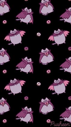 an image of purple bat stickers on a black background