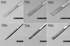 four different types of tongs are shown in this diagram, with the same size and shape