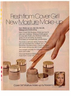 vintage 1970s magazine print ad Cover Girl Make Up beauty care | eBay 1970s Makeup Products, 1940’s Makeup, Vintage Foundation, Vintage Skincare, 1970s Magazine, Skincare Ads, Perfume Ads, Vintage Makeup Ads, Beauty Ads