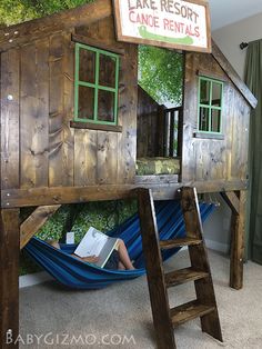 Treehouse Bed, Tree House Bed, Diy Loft Bed, Cool Kids Bedrooms, Kids Loft Beds, Cabin Bed, Casa Country, Dekorasi Kamar Tidur