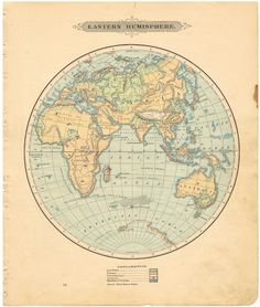 an old map of the world with countries