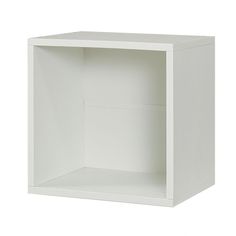 an empty white shelf on a white background