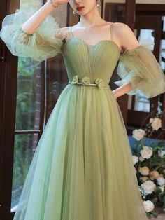 Simple green tulle A line long prom dress, green evening dress,BD202185 on Storenvy Prom Dress Green, Tulle Party Dress, Green Evening Dress, Green Tulle, A Line Evening Dress, Tulle Bridesmaid Dress, Floor Length Prom Dresses, Evening Dress Fashion, فستان سهرة