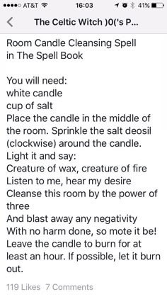 Room cleansing spell Bedroom Cleansing Ritual, Candle Cleansing Spell, Room Cleansing Spell, White Candle Cleansing Spell, Room Protection Spell, Home Warding Spell, Witchcraft Cleansing Home, Room Cleansing Ritual, How To Cleanse A Room