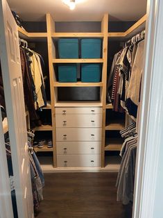 the closet is full of clothes and other items