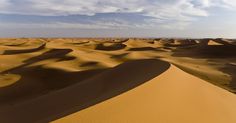 sand dunes in the desert under a blue sky