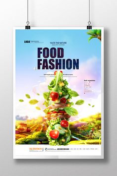 a poster for food fashion on the wall