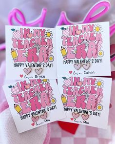 three valentine's day cards with the words happy valentine's day written on them