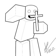 an image of a minecraft character with a cross on his chest