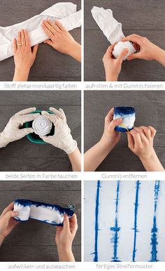 instructions for how to make an easy tie - dyed pillow with tissue paper and glue