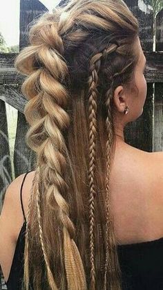 Viking Braids, Viking Hair, Braids For Long Hair, Hair Dos, Pretty Hairstyles, Hair Hacks, Hair Looks, Hair Tutorial, Cute Hairstyles