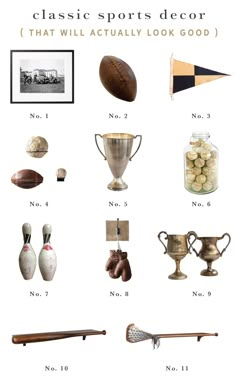 an image of sports items that will actually look good in the game room or bedroom