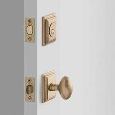 an image of a door handle and knobs