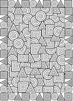 an abstract black and white pattern with geometric shapes