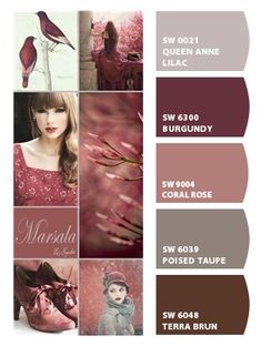 the color scheme is maroon, brown and white with different pictures on it's side