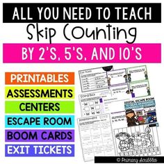 all you need to teach skip counting by 2's, 5's and 10's