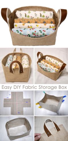 an easy diy fabric storage box with instructions to make it