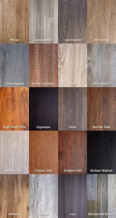 wood flooring samples with different colors and sizes