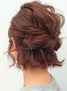 Kręcony Bob, Easy Updo Hairstyles, Short Hair Lengths, Half Updo, Peinados Fáciles Para Cabello Corto, Updo Hairstyles